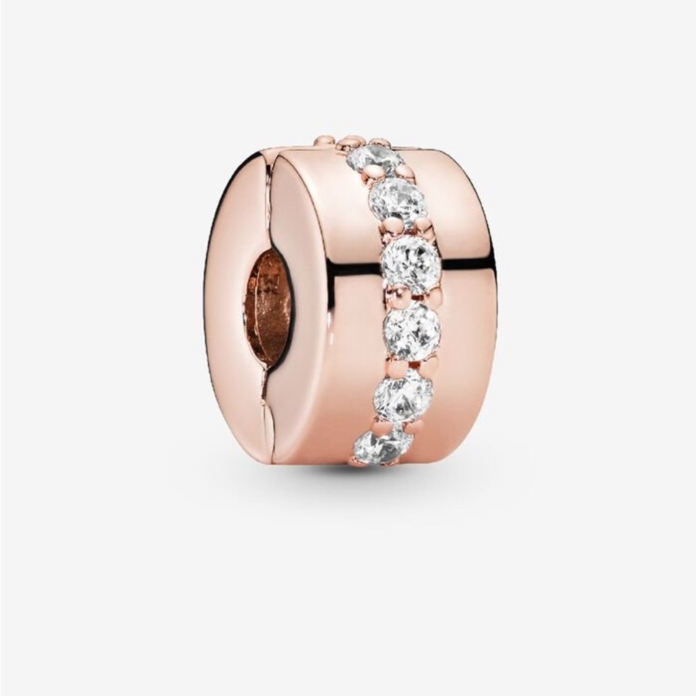 Pandora Rose Gold Sparkling Row Clip